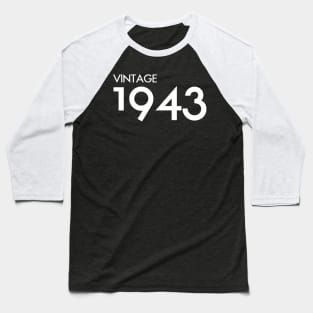 Vintage 1943 Gift 77th Birthday Party Baseball T-Shirt